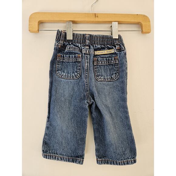 Vintage Disney Mickey And Minnie Baby Girls Jeans Size 12 Month - Picture 4 of 7